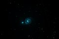 M51 Whirlpool Galaxy (Vírová galaxie)<br/>Stáří asi 400 mil. let<br/>Vzdálenost  23 mil. ly 